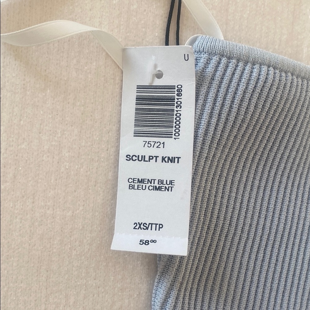 Babaton One-Shoulder Ribbed Top in Light Blue - Picture 2 of 5